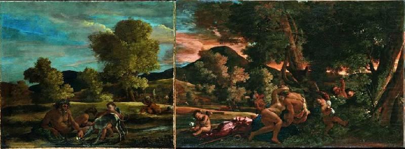 Vue de Grottaferrata avec Venus, Adonis et une divinite fluviale, Nicolas Poussin